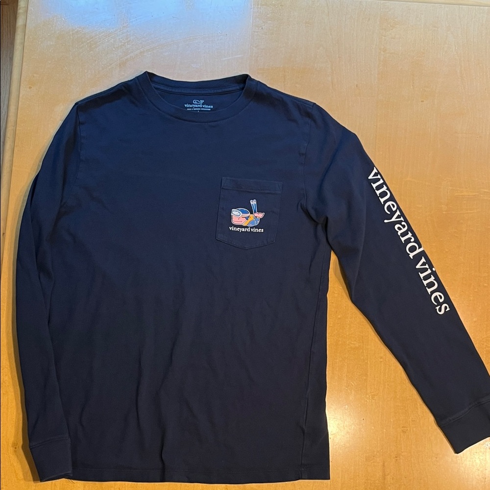 Vineyard Vines boys navy ski winter long sleeve tee